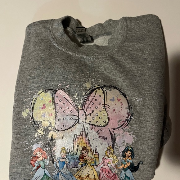 Gray Disney Princess Sweatshirt with Bow Design - Picture 3 of 4